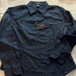 Navy Blue Long Sleeve Button Down Shirt